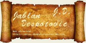 Jablan Despotović vizit kartica